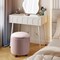 Modern Dusty Pleated Velvet Upholstered Storage Ottoman or Accent Stool with Rubberwood Ball Feet
